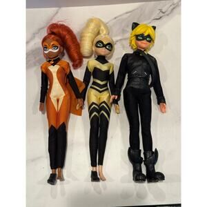 Miraculous Rena Rouge, Queen Bee, Cat Noir figures - missing pieces